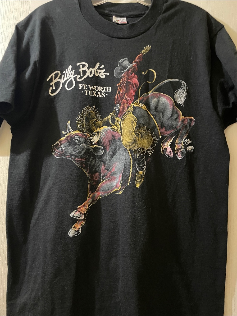 Fruit of the Loom Black Rodeo Bull Rider Graphic Tee